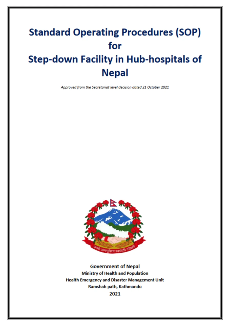 SoP for Step-down facility in Hub-hospitals of Nepal